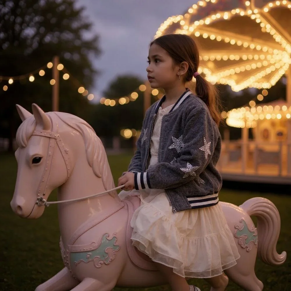 Star Rhinestone Kids Bomber Jacket